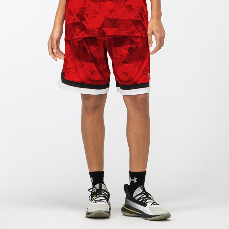 Under Armour Color Block Basketball Training Knit Shorts Unisex Shorts Red 21500208-600