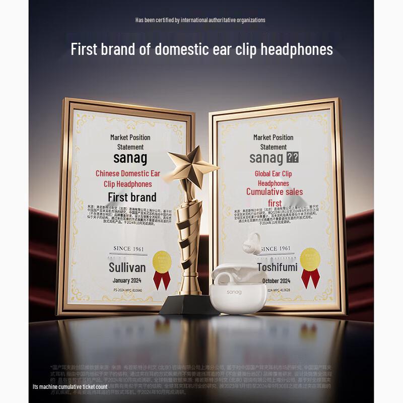 Saina Z60S AI Clip-On Open-Ear Bone Conduction Earbuds