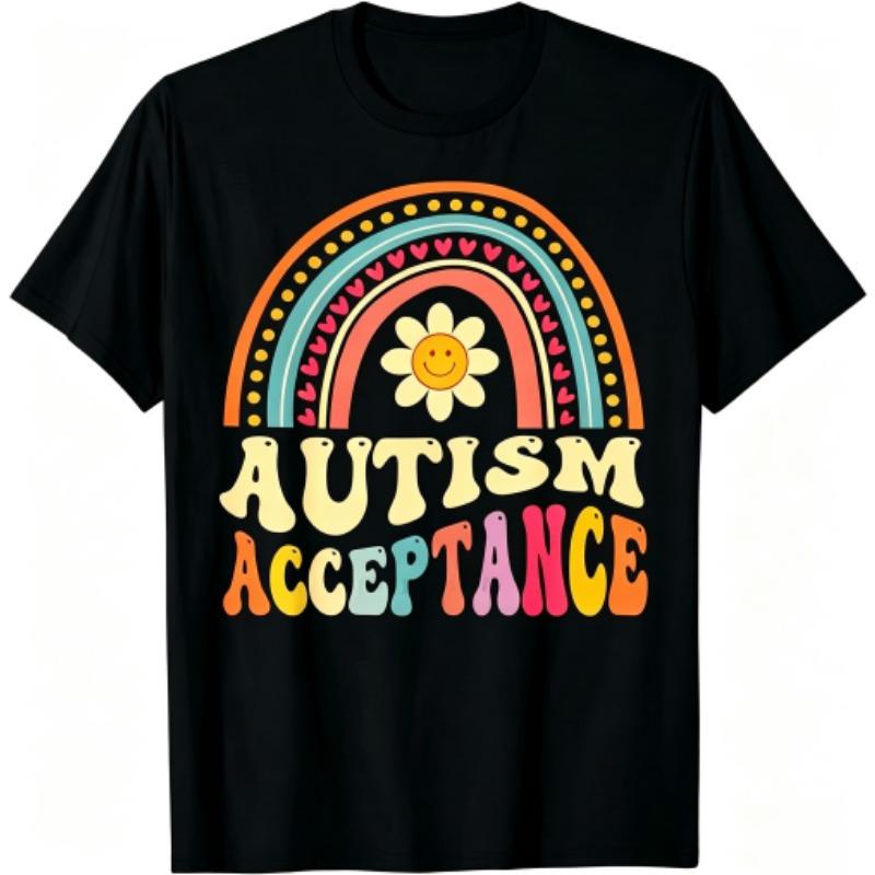 Rainbow Bridge Letter Smile Flower Print Kids T-Shirts Summer Fashion Street Outdoor Casual T-shirt Tops for Boy and Girl s Tees Top 100