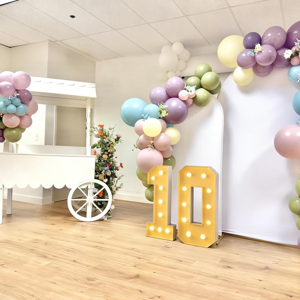 1Pc 73cm Light Up Digital Marquee Frame Yellow Lights KT Board Number 0-9 Plug-in KT Board Party Decorative Birthday Party Anniversary Decoration