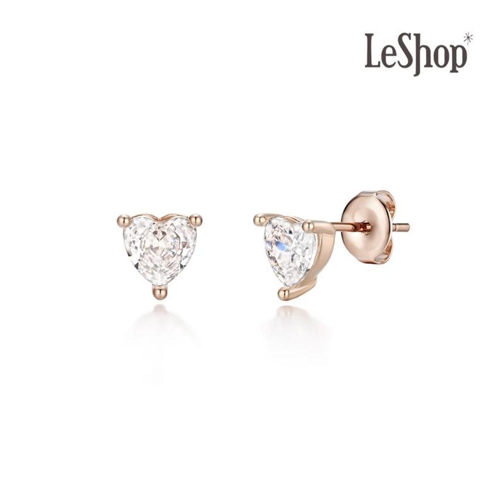

[LsSHOP] 14K Simple Heart Stone Earrings (Gold Plated)_LJ5048BRE yellow gold