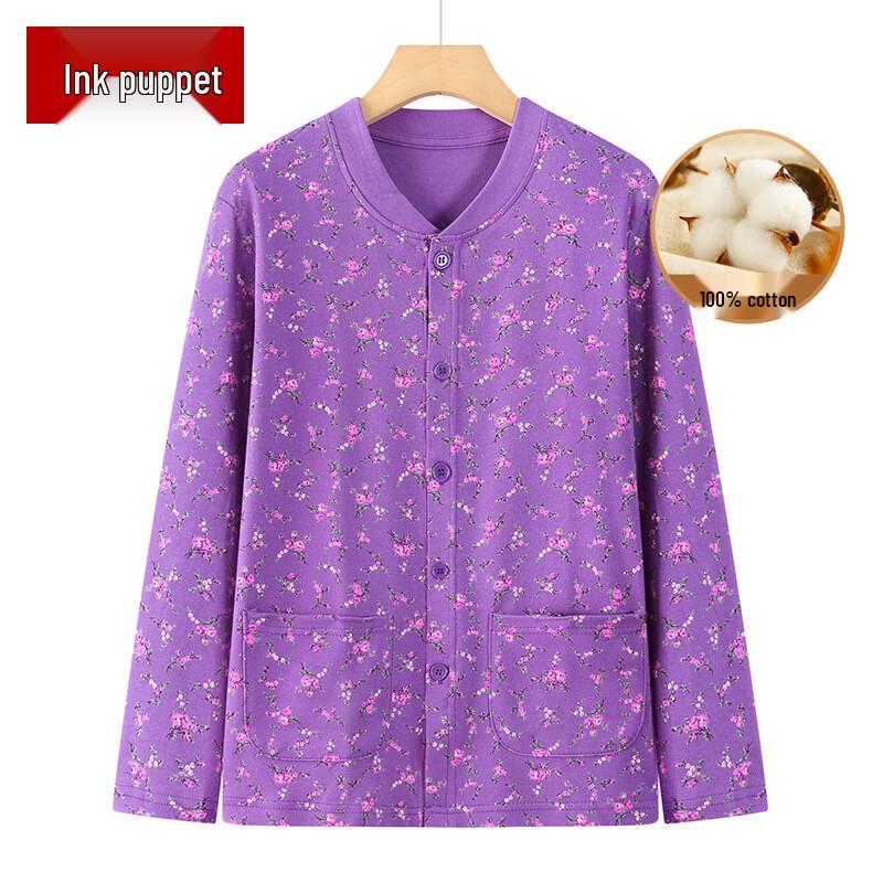 

Women s Autumn/Winter Floral Cotton Long-Sleeve Top 4XL