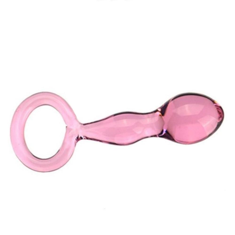 Pink Clear Glass Crystal Quantity Wand with Ring Plug