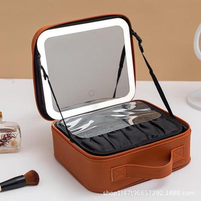 Custodia Portatile Ricaricabile per Trucco per Viaggi Transfrontalieri con Specchio e Luce – Elegante, Spaziosa, per Donne