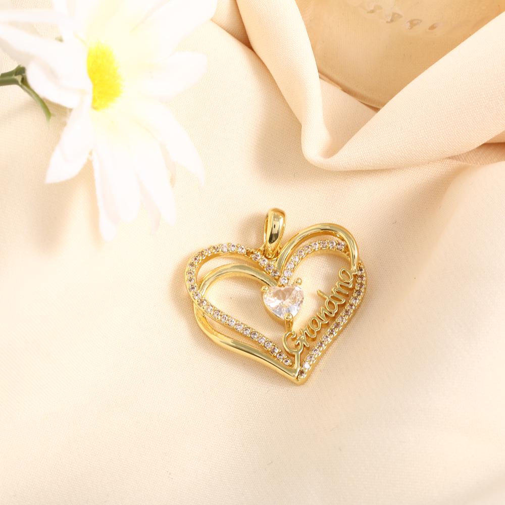 Korean-Style Zircon Heart Pendant for Women - Trendy and Versatile DIY Accessory