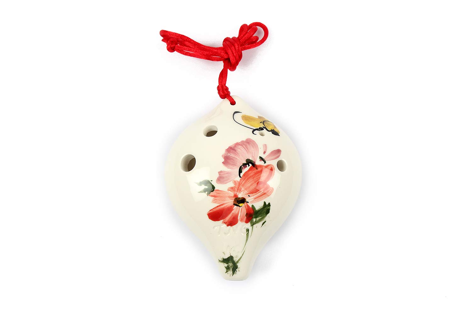 

TNG Ocarina Musical Instrument Pattern C Tone AC Single Ocarina Luxury Wind Orchestra Glaze [6 Holes/Alto/Flower Chrysanthemum] (with Strap)