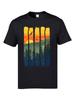 Mountain Sunset Print T-shirt Summer Fashion Casual Men's and Women's T-shirt Pure Cotton Casual O Collar Loose Short Sleeve