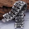 Gothic Herren Schädel Armband für Männer Massiv 316L Edelstahl 35MM Breite Punk Kette Armband Handschmuck Skelett Accessoires