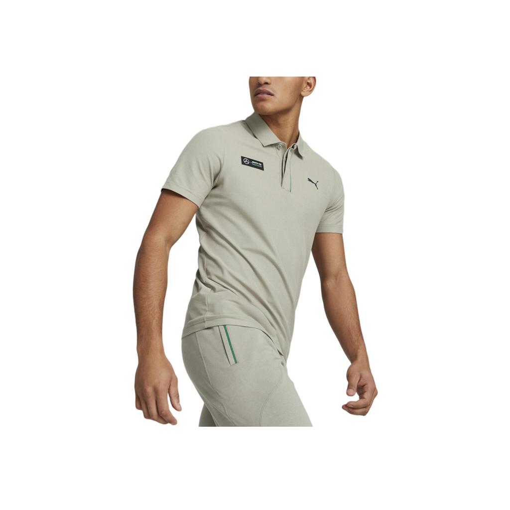 Puma Amg Racing Series Comfortable Versatile Short Sleeve Polo Shirt Men Tops Birch-Green 538478-07