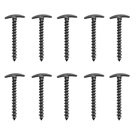 Yousheng 10Pcs Plastic Screw-in Tent Stake, Heavy Duty T-shaped Canopy Tent Peg, Windproof Spiral Ground Stake for Outdoor Camping Hiking