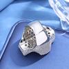 Blandat Diamantset Hip-Hop Stil Isdiamant Mänsklig Diamant Julklapp Kubansk Herrring Glänsande 18k Guldpläterad Korsring
