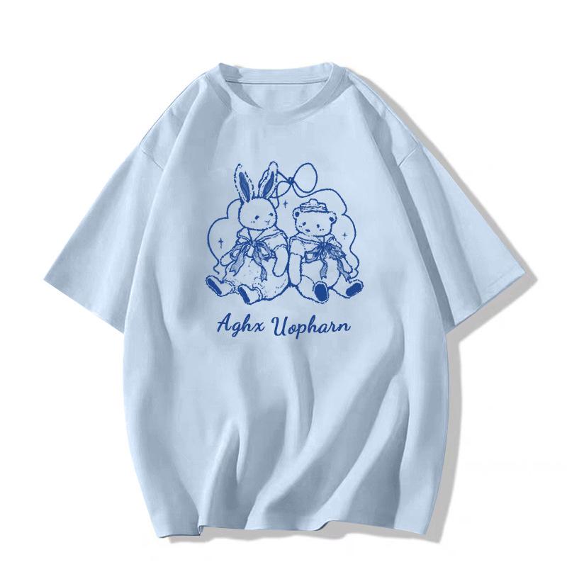 Women's Slimming White Pure Cotton Short-Sleeve T-Shirt - New Summer 2025 Collection