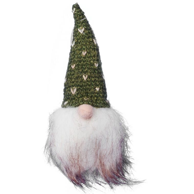 Christmas Elf with Green Hat and Beard - Christmas Decoration 20 Cm