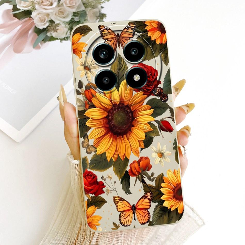For Realme 13 Pro 13Pro+ Cute Cat Flower Cartoon Phone Case For Realme 13Pro Plus 5G Shockproof Soft Silicone Covers Bumpers
