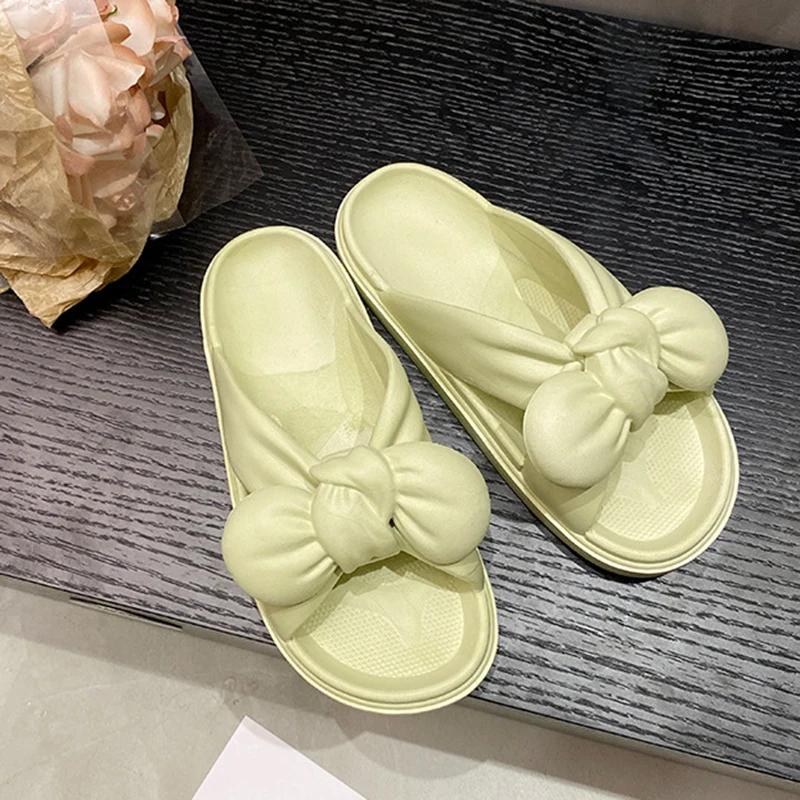 Fira Bågtofflor Dam Sommarskor Inomhus Hemma Halkfria Tjock Sula Pvc Svalkande Tofflor Enfärgade Lediga Sandaler Skor