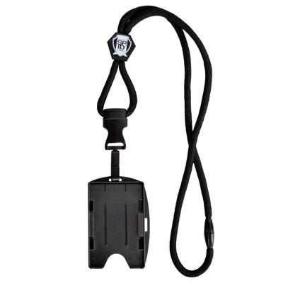 Specialist ID Metal Detector Safe Strap with Badge Holder Displays 2 Cards Double Sided Open Face Separation Cord Removable Plastic Clip Quick Release