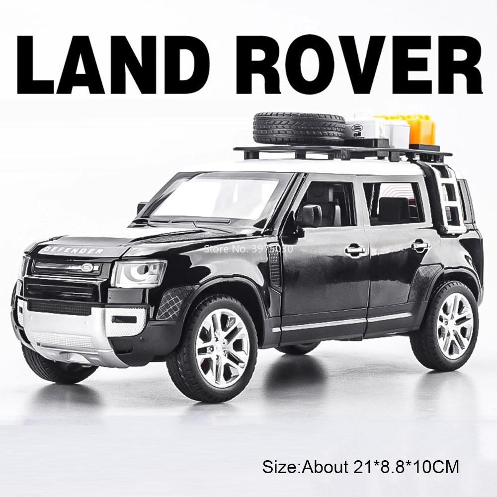 1:24 Scale Land Rover Defender Range Rover Shock Absorption Pull Back Doors Opened Off-road Metal Cars Models for Boys Gifts