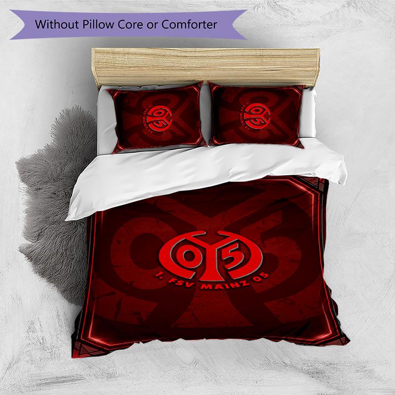 Mainz FC Printed 3PCS Bedding Set Breathable Duvet Cover with Pillowcases Decorative Bed Linen for Bedroom Home