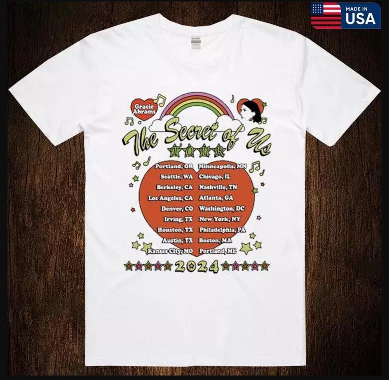 Gracie Abrams The Secret Of Us Tour 2026 T-shirt size S-5XL L