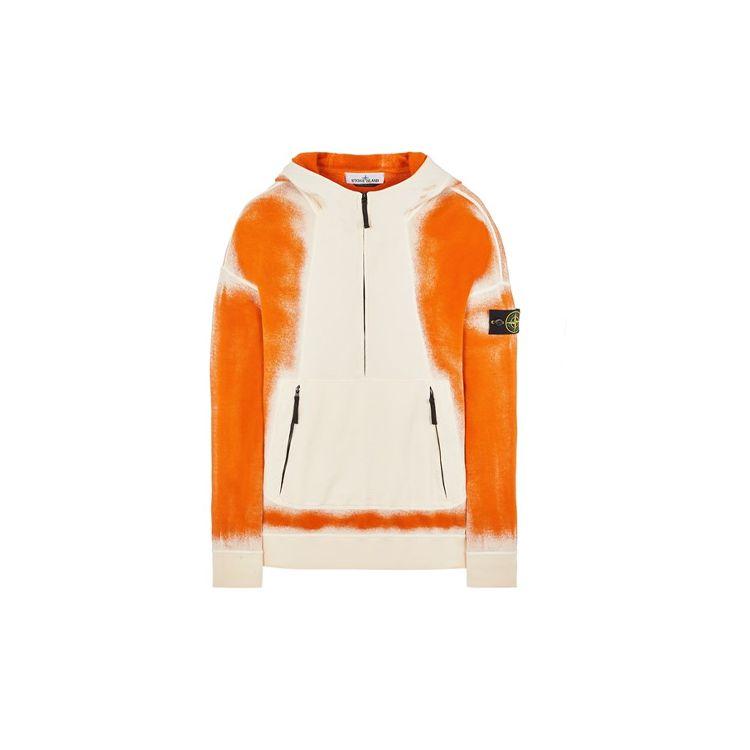 

Stone Island Half Zip Hoodie Orange Men Tops 7815628T2-V0073 L