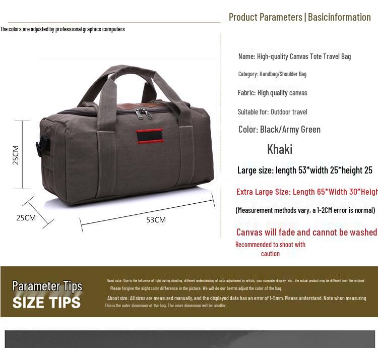 Large Capacity Canvas Tote Bag for Men & Women: Korean Style Travel & Business Luggage Bag