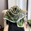 Big Flower Diagonal Silk Pattern Large Square Scarf 90 Fashion Retro Printing Imitation Silk Shawl Scarf Headscarf Women