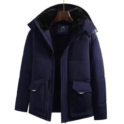 Manteau avec Velours Épais et Veste en Coton Chaude pour Hommes, à Capuche avec Velours Épais et Veste en Coton
