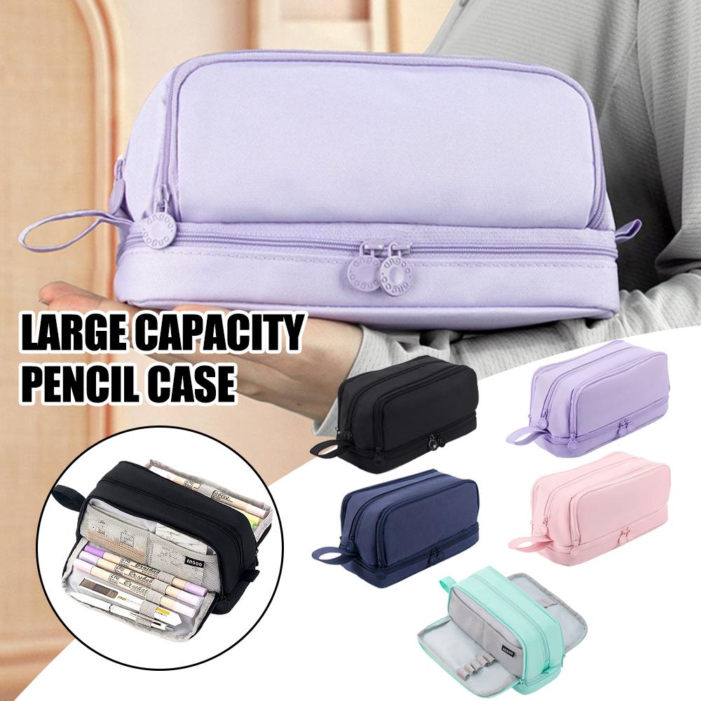 Multi-layer Large capacity Pen case Simple Multi-functional Portable stationery pencil case storage bag pouch holder box
