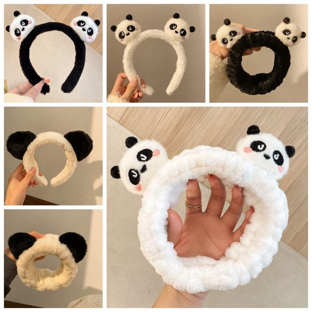 Furry Plush Headband Kawaii Makeup Headwear Exquisite Panda Hair Hoop  Wash Face
