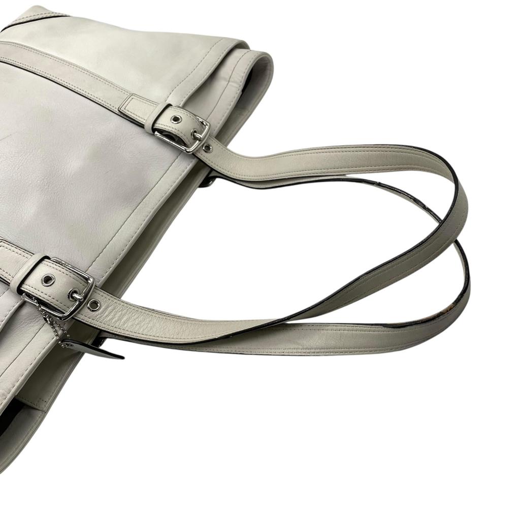 Used COACHTote Bag white leather Women