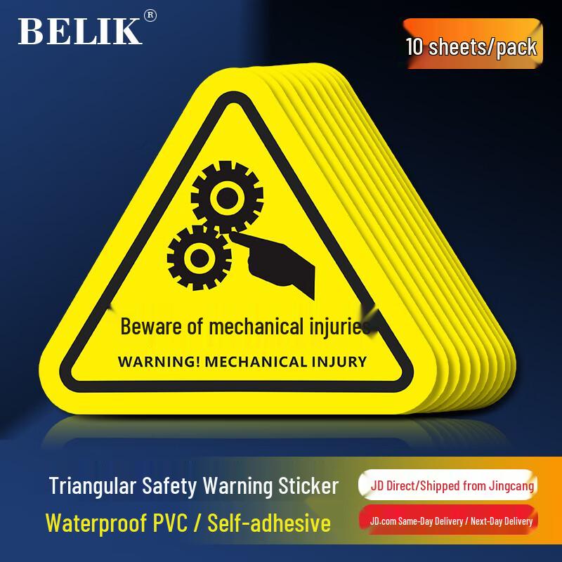 BELIK PVC Triangular Safety Warning Signs 15x15 cm