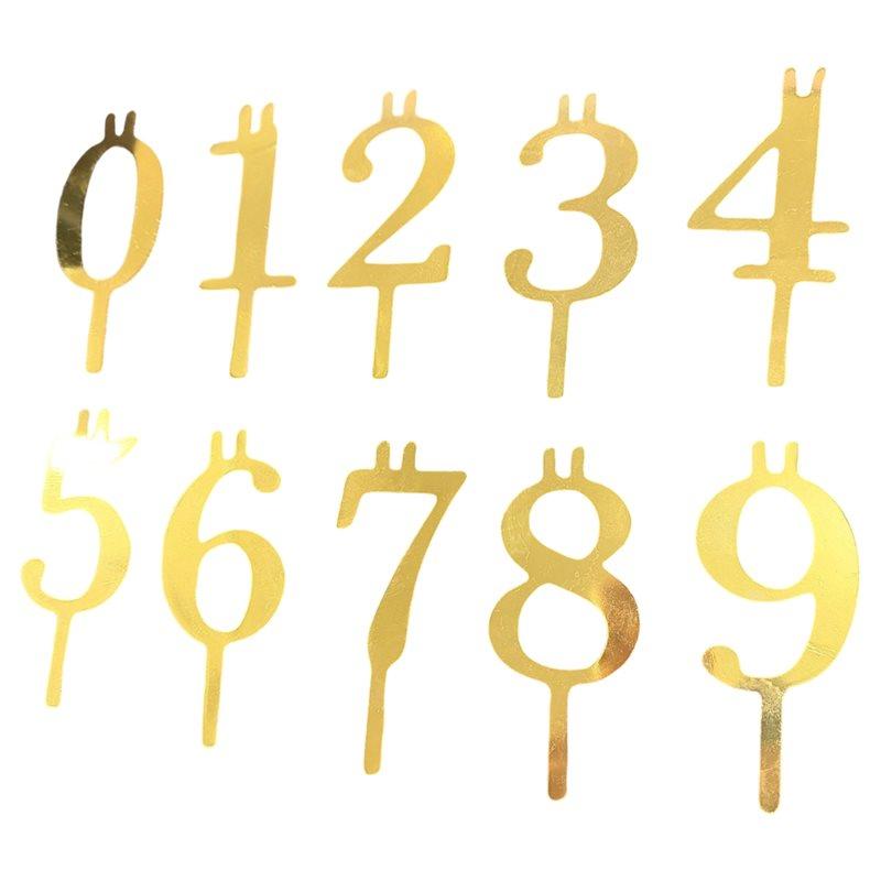 Reusable Number Birthday Candle Holder Set Adjustable Candles Stand Metal Birthdays Candle Holder золотой