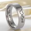 High-End Stainless Steel Titanium Couple Rings - No Fade, Plain Design