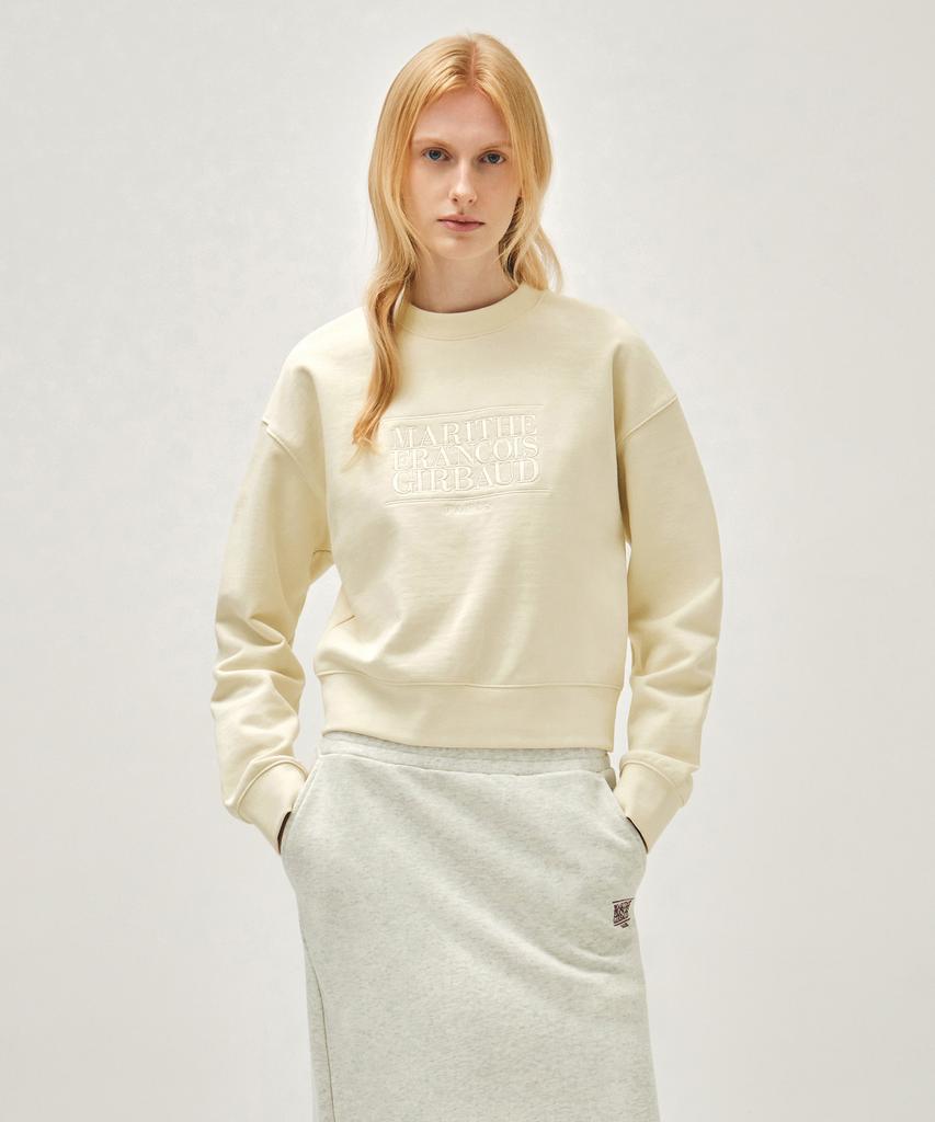 Malittepeulangsowajeobeo W Classic Logo Crop Sweatshirt Ivory