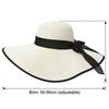Strand Strohhüte Mode Breiter Rand UPF 50+ UV Sonnenschutz Outdoor Reisekappen Lässig Damen Faltbar Übergroß Visierhut