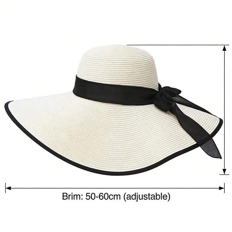 Strand Strohhüte Mode Breiter Rand UPF 50+ UV Sonnenschutz Outdoor Reisekappen Lässig Damen Faltbar Übergroß Visierhut