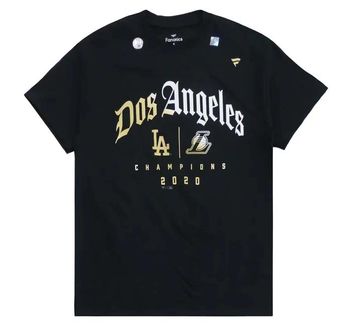 

Los Angeles 2020 Men s LA Dodgers & LA Lakers Dos Angeles Championship 100% Cotton T-shirt Mens Tees Top S