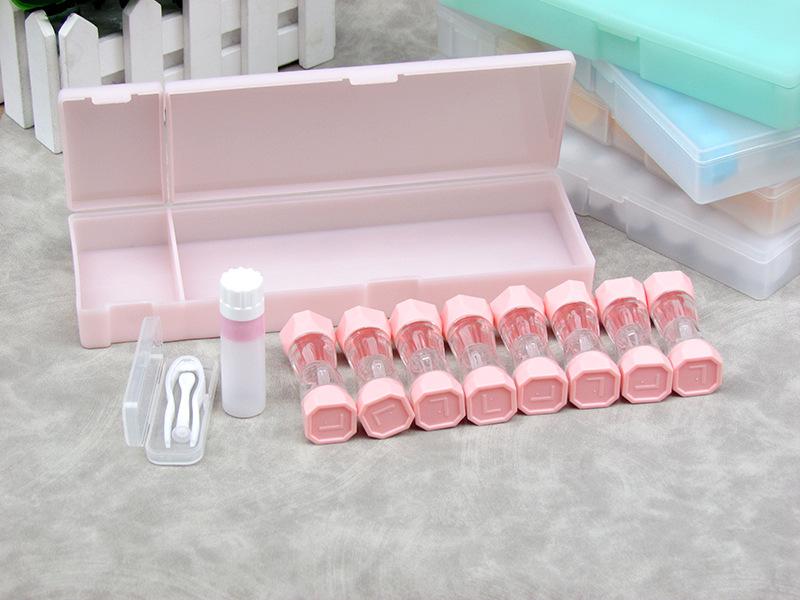 8pairs Contact Lens Box Holder Travel Portable Small Cute Clear Eyewear Bag Container Contact Lenses Soak Storage Case