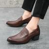 Men's Shoes British Patent Leather Height Increasing Shoes for Men Penny Loafter Formal Wedding Prom Homecoming Oxfords