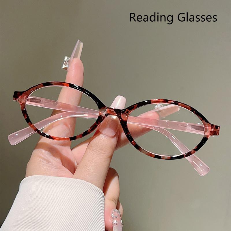 Vintage Oval Reading Glasses Women Fashion Cute Patchwork Rim Prescription Optical Frames Blue Light Blocking Eyeglasses