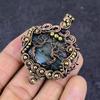 Natural Labradorite Gemstone Copper Wire Wrap Jewelry Pendant 2.29" I5d51