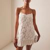 Spot women's summer new celebrity chiffon long dress three-dimensional flower splicing suspender dress