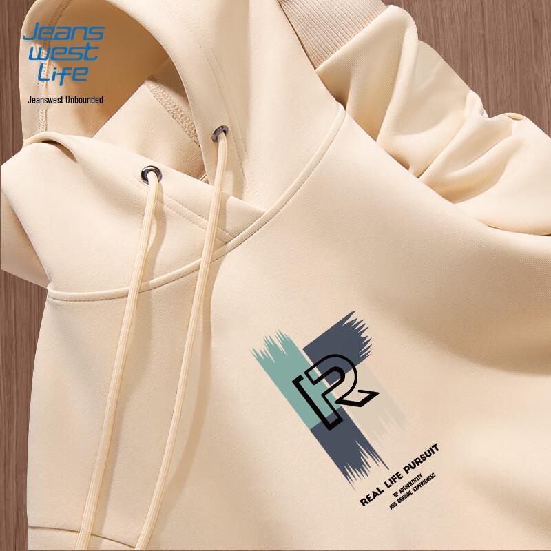 

JEANSWEST LIFE Men s American Retro Loose Fit Hooded Sweatshirt 2XL