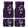 Butterflies Car Floor Mats Set of 4 Bling Design Galaxy Purple Butterfly Vehicle Non-Slip Front Rear Carpets Rugs Car Foot Mats