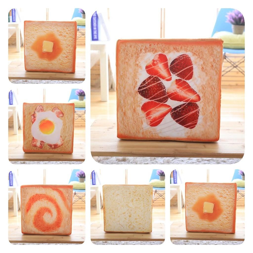 Realistic Plush Toast Slice Cushion Soft Sponge Filled Cat Pet Mat For Comfort