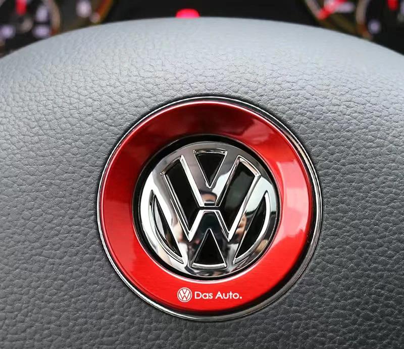 2025 Hot 1Pcs Car Steering Wheel Stickers Decorative Emblem For Volkswagen VW R-line GTI R Polo Golf Touareg Passat Magotan Tigu