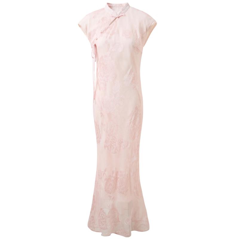 Sancai Cherry Blossom Jacquard Fishtail Dress