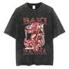 Baki Print Vintage Cotton Tees For Men Women Summer Casual Tshirt Tees Gym Workout Training Short Sleeve Tops Outfits