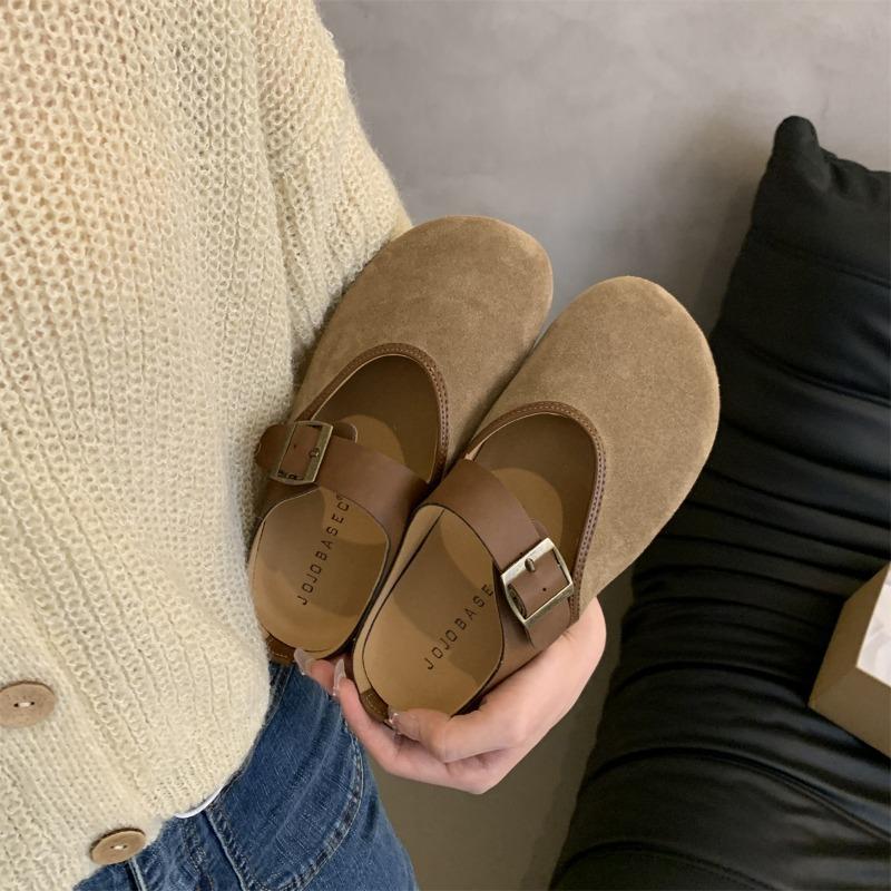 Fashion Spring and Autumn Slippers Women's Flat Shoes 2024 New Trendy Fashion Baotou Slippers Women's Slip-On Shoes