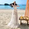 Fairy Seaside French Embroidery Jacquard Suspender Dress Women's Birthday Dress Dress Island Vacation Skirt